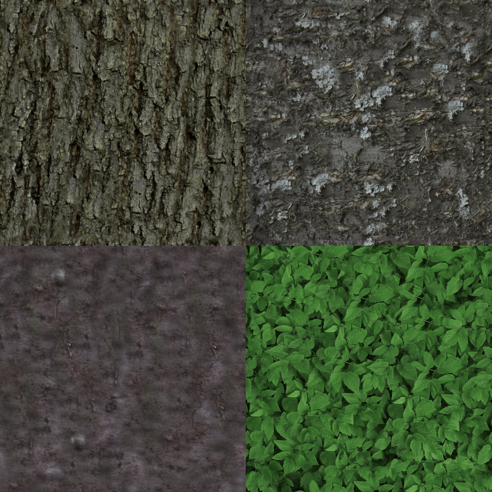 The multi-species "bark" texture pallette
